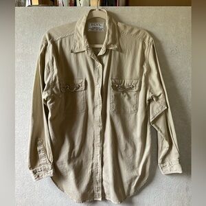 HGNY Beige Button-Up Shirt. Corduroy. Size M